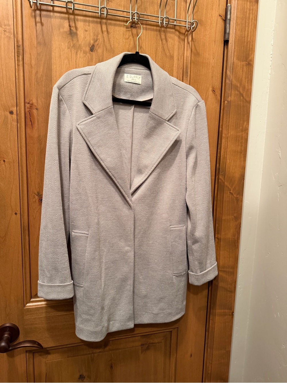 Z Supply Light Beige Textured Notch-Lapel Blazer - Picture 1 of 3